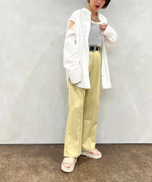 apres jour mignon（アプレジュールミニョン）の「メッシュニットタンク【ZOZOTOWN限定アイテム】（タンクトップ・レディース・ブラック/オフホワイト/ピンク/オレンジ・X-LARGE/フリー）」の7枚目の写真