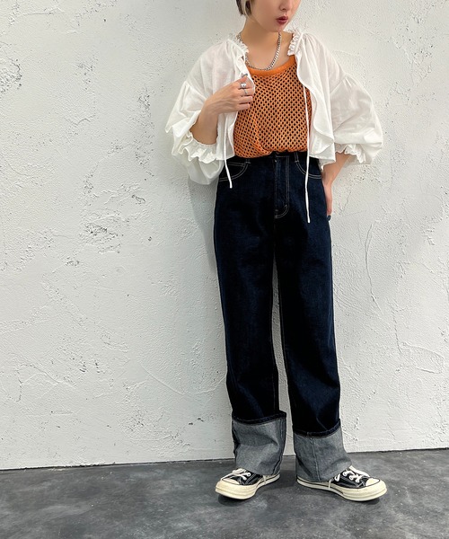 apres jour mignon（アプレジュールミニョン）の「メッシュニットタンク【ZOZOTOWN限定アイテム】（タンクトップ・レディース・ブラック/オフホワイト/ピンク/オレンジ・X-LARGE/フリー）」の13枚目の写真