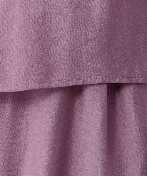 mysty woman（ミスティウーマン）の「【無地＆花柄】レイヤーカラーノスリシャツ 297703（シャツ/ブラウス・レディース・ブラック/パープル/オフホワイト/アイボリー・FREE）」の8枚目の写真