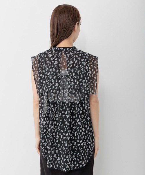 mysty woman（ミスティウーマン）の「【無地＆花柄】レイヤーカラーノスリシャツ 297703（シャツ/ブラウス・レディース・ブラック/パープル/オフホワイト/アイボリー・FREE）」の7枚目の写真