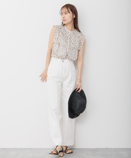 mysty woman（ミスティウーマン）の「【無地＆花柄】レイヤーカラーノスリシャツ 297703（シャツ/ブラウス・レディース・ブラック/パープル/オフホワイト/アイボリー・FREE）」の20枚目の写真