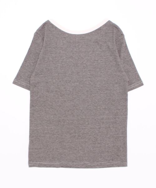 Lugnoncure（ルノンキュール）の「リブトップス（無地／ボーダー）（Tシャツ/カットソー・レディース・ホワイト/ブラック/ベージュ/オフホワイト・ﾌﾘ-）」の7枚目の写真