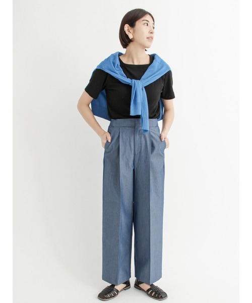 Lugnoncure（ルノンキュール）の「リブトップス（無地／ボーダー）（Tシャツ/カットソー・レディース・ホワイト/ブラック/ベージュ/オフホワイト・ﾌﾘ-）」の13枚目の写真