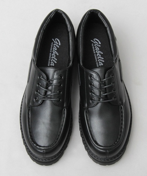 glabella（グラベラ）の「厚底 タンクソール フェイクレザー デッキシューズ  / ワークシューズ / レースシューズ（モカシン/デッキシューズ・メンズ・ブラック・S/M/L）」の15枚目の写真