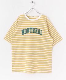 HEYUMM | カレッジロゴボーダーTシャツ(Tシャツ/カットソー)