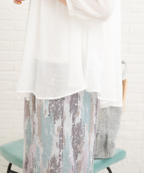 SHOO・LA・RUE（シューラルー）の「◆スラブバンドカラーシャツ（シャツ/ブラウス・レディース・ブラック/ダークグリーン/オフホワイト/マスタード・00）」の11枚目の写真