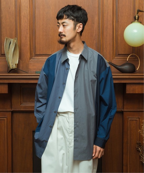 EDIFICE SELECT（エディフィスセレクト）の「【THOMAS MASON/トーマスメイソン】オーバーサイズクレイジーパターンシャツ（シャツ/ブラウス・メンズ・ベージュ/グレー・SMALL/MEDIUM/LARGE）」の5枚目の写真