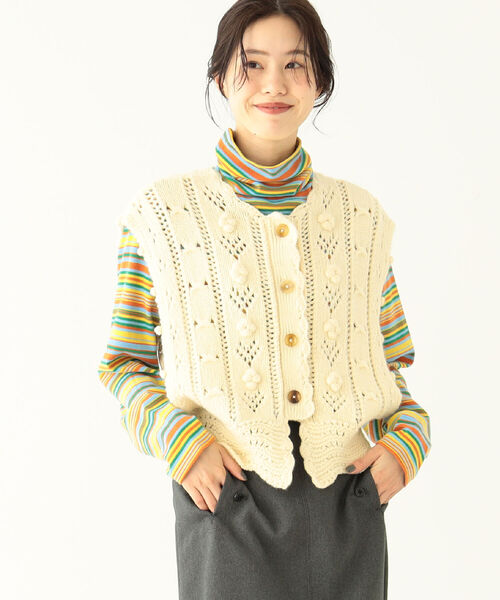 BEAMS BOY / アラン カーディガン ベスト