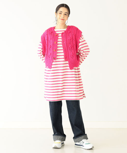 BEAMS BOY(ビームスボーイ)の「BEAMS BOY / アラン カーディガン ベスト(ベスト・レディース・ブラック/オフホワイト/レッド系その他3・ONE SIZE)」の19枚目の写真