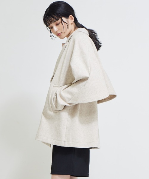 solleim(ソルレム)の「バックフリルカットメルトンコート(その他アウター・レディース・ベージュ/ブラック・M)」の10枚目の写真