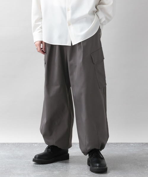RAGEBLUE（レイジブルー）の「PEツイル/ワイドバルーンカーゴパンツ（カーゴパンツ・メンズ・ブラック/オフホワイト/ダークグレー・MEDIUM/LARGE）」の3枚目の写真