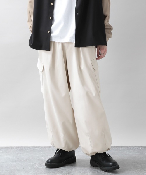 RAGEBLUE（レイジブルー）の「PEツイル/ワイドバルーンカーゴパンツ（カーゴパンツ・メンズ・ブラック/オフホワイト/ダークグレー・MEDIUM/LARGE）」の18枚目の写真