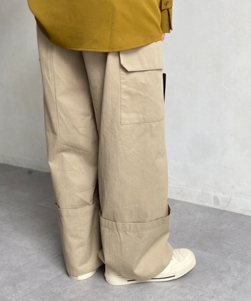 CPCM（シーピーシーエム）の「サイドポケット折り返しワイドパンツ（その他パンツ・レディース・ブラック/ベージュ/カーキ・FREE）」の8枚目の写真