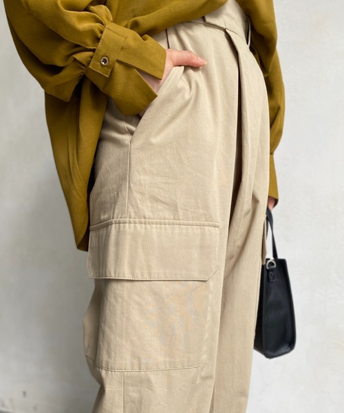 CPCM（シーピーシーエム）の「サイドポケット折り返しワイドパンツ（その他パンツ・レディース・ブラック/ベージュ/カーキ・FREE）」の10枚目の写真