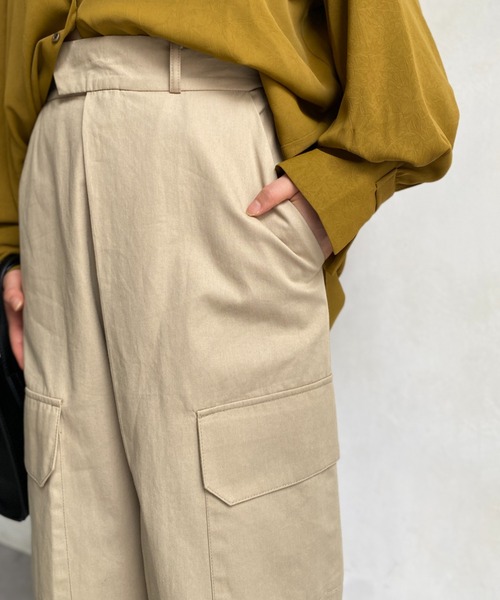 CPCM（シーピーシーエム）の「サイドポケット折り返しワイドパンツ（その他パンツ・レディース・ブラック/ベージュ/カーキ・FREE）」の12枚目の写真