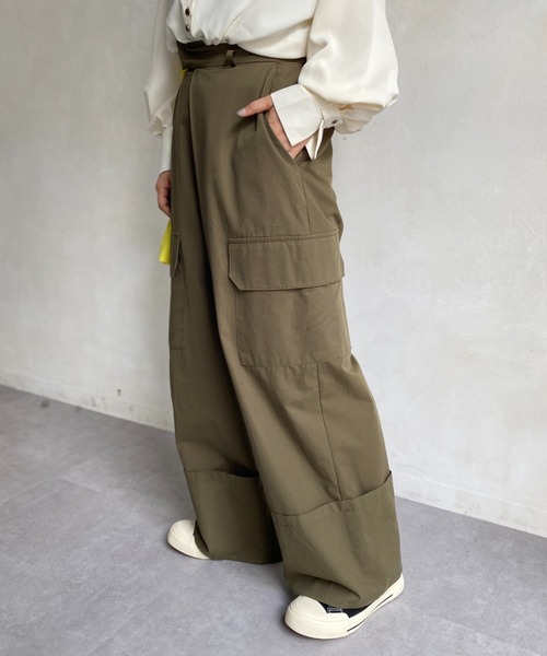 CPCM（シーピーシーエム）の「サイドポケット折り返しワイドパンツ（その他パンツ・レディース・ブラック/ベージュ/カーキ・FREE）」の16枚目の写真
