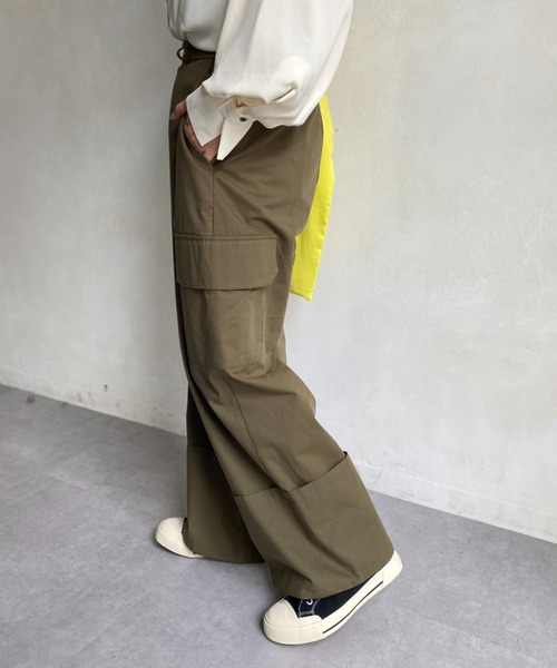 CPCM（シーピーシーエム）の「サイドポケット折り返しワイドパンツ（その他パンツ・レディース・ブラック/ベージュ/カーキ・FREE）」の17枚目の写真