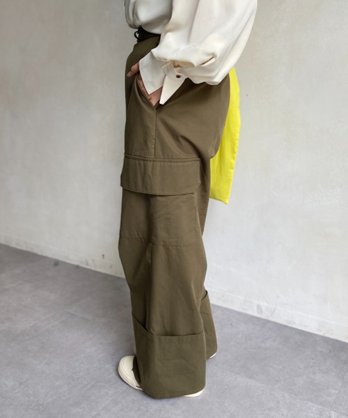CPCM（シーピーシーエム）の「サイドポケット折り返しワイドパンツ（その他パンツ・レディース・ブラック/ベージュ/カーキ・FREE）」の18枚目の写真