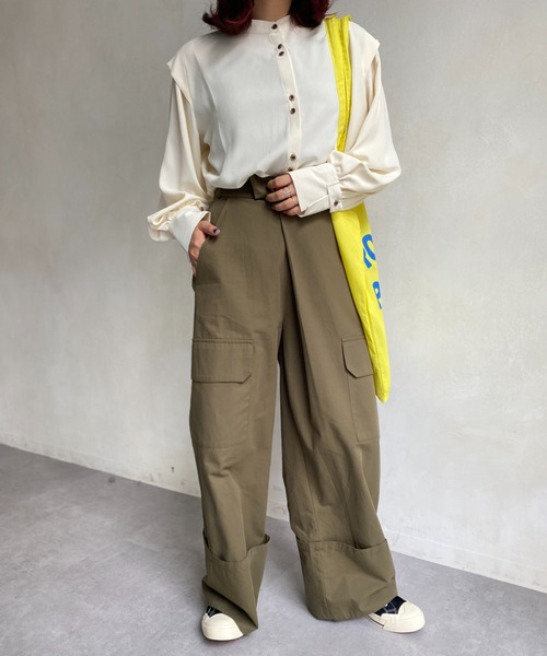 CPCM（シーピーシーエム）の「サイドポケット折り返しワイドパンツ（その他パンツ・レディース・ブラック/ベージュ/カーキ・FREE）」の22枚目の写真