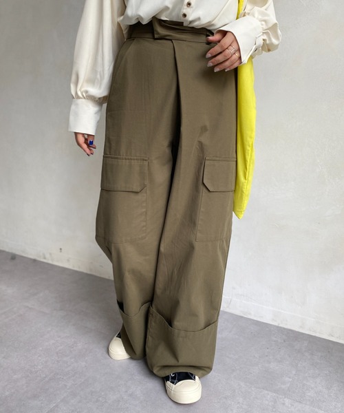 CPCM（シーピーシーエム）の「サイドポケット折り返しワイドパンツ（その他パンツ・レディース・ブラック/ベージュ/カーキ・FREE）」の15枚目の写真