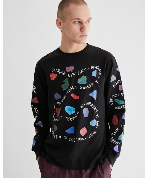 Saturdays NYC(サタデーズ ニューヨークシティ )の「Pathway Standard LS Tee(Tシャツ/カットソー・メンズ・ブラック/ベージュ・X-SMALL/S/M/L/XL)」の2枚目の写真