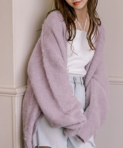 OLIVE des OLIVE(オリーブデオリーブ)の「【WEB限定カラー有】10color推し色カラーカーディガン(カーディガン/ボレロ・レディース・オフホワイト/ピンク/オレンジ/ライトグレー/ミント/ラベンダー/ブルー/コーラルピンク/チャコールグレー/ホワイト・FREE)」の7枚目の写真