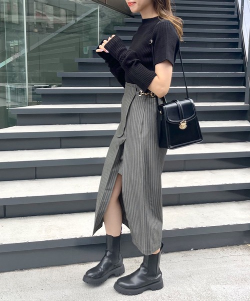 OLIVE des OLIVE（オリーブデオリーブ）の「２WAYラップスリットスカート（スカート・レディース・ブラウン/チャコールグレー/ブラック/ダークブラウン・FREE）」の10枚目の写真