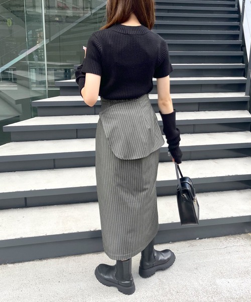 OLIVE des OLIVE（オリーブデオリーブ）の「２WAYラップスリットスカート（スカート・レディース・ブラウン/チャコールグレー/ブラック/ダークブラウン・FREE）」の11枚目の写真