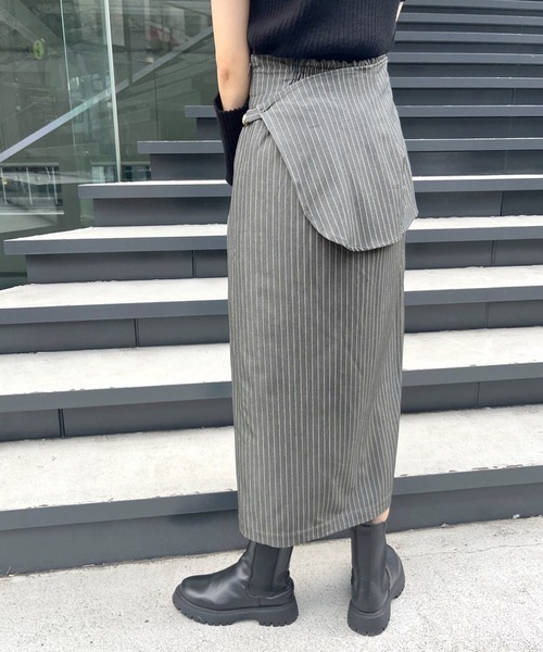 OLIVE des OLIVE（オリーブデオリーブ）の「２WAYラップスリットスカート（スカート・レディース・ブラウン/チャコールグレー/ブラック/ダークブラウン・FREE）」の14枚目の写真