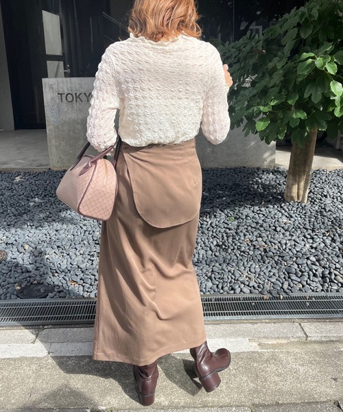 OLIVE des OLIVE（オリーブデオリーブ）の「２WAYラップスリットスカート（スカート・レディース・ブラウン/チャコールグレー/ブラック/ダークブラウン・FREE）」の17枚目の写真