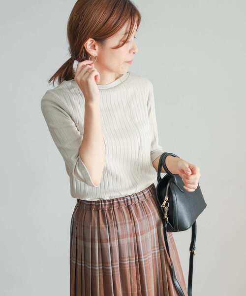 URBAN RESEARCH DOORS(アーバンリサーチドアーズ)の「針抜き6分袖カットソー(Tシャツ/カットソー・レディース・オレンジ/イエロー系その他/ライトベージュ/ネイビー・LARGE/MEDIUM)」の8枚目の写真