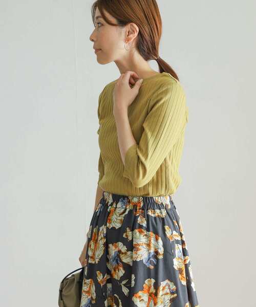 URBAN RESEARCH DOORS(アーバンリサーチドアーズ)の「針抜き6分袖カットソー(Tシャツ/カットソー・レディース・オレンジ/イエロー系その他/ライトベージュ/ネイビー・LARGE/MEDIUM)」の14枚目の写真