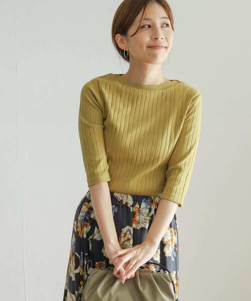 URBAN RESEARCH DOORS(アーバンリサーチドアーズ)の「針抜き6分袖カットソー(Tシャツ/カットソー・レディース・オレンジ/イエロー系その他/ライトベージュ/ネイビー・LARGE/MEDIUM)」の18枚目の写真
