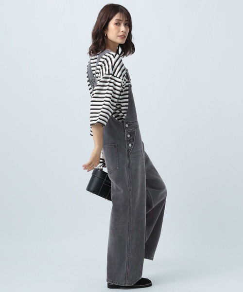 BAYFLOW(ベイフロー)の「デニムオールインワン(つなぎ/オールインワン・レディース・ブルー/ブラック・SMALL/MEDIUM)」の4枚目の写真