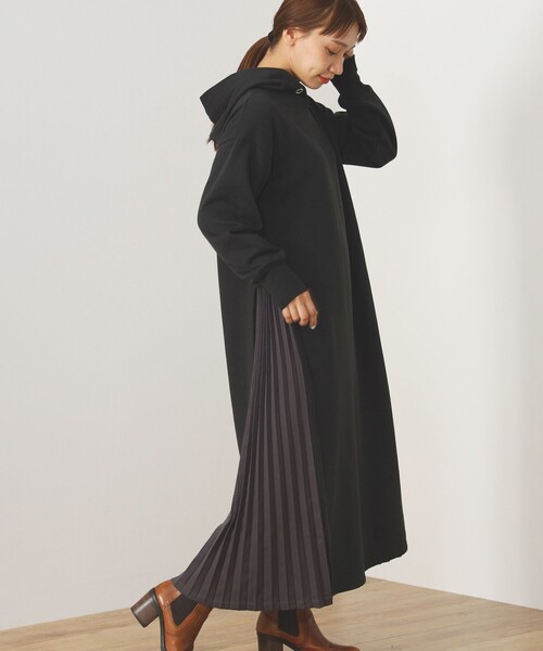 BEAMS HEART(ビームスハート)の「脇プリーツ フーディ ワンピース(ワンピース・レディース・ライトグレー/ブラウン系その他/ブラック/パープル系その他2/ホワイト系その他5・FREE)」の14枚目の写真