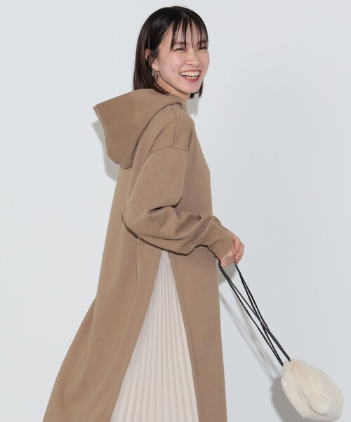 BEAMS HEART(ビームスハート)の「脇プリーツ フーディ ワンピース(ワンピース・レディース・ライトグレー/ブラウン系その他/ブラック/パープル系その他2/ホワイト系その他5・FREE)」の20枚目の写真