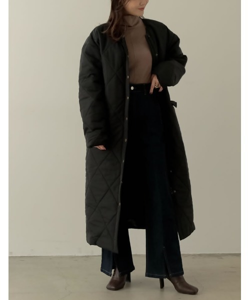 ReEDIT（リエディ）の「[低身長サイズ有]リサイクルタフタ軽量中綿襟ファーキルティングロングコート（ダウンジャケット/コート）」 WEAR