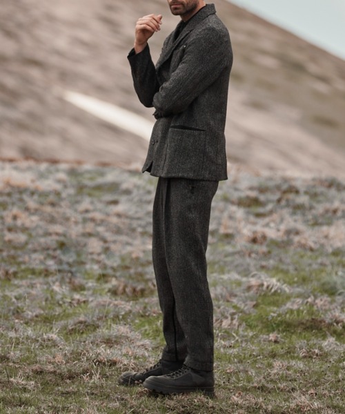 TRANSIT（トランジット）の「TRANSIT/トランジット/ヘリンボーンジャケット（テーラードジャケット・メンズ・グレー・L/M）」の10枚目の写真