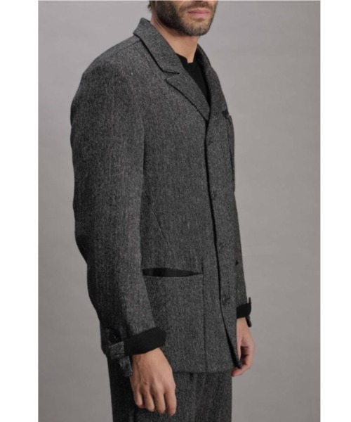 TRANSIT（トランジット）の「TRANSIT/トランジット/ヘリンボーンジャケット（テーラードジャケット・メンズ・グレー・L/M）」の4枚目の写真