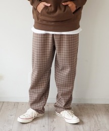 GGD | 【GGD】 チェック ワイド テーパードパンツ(その他パンツ)