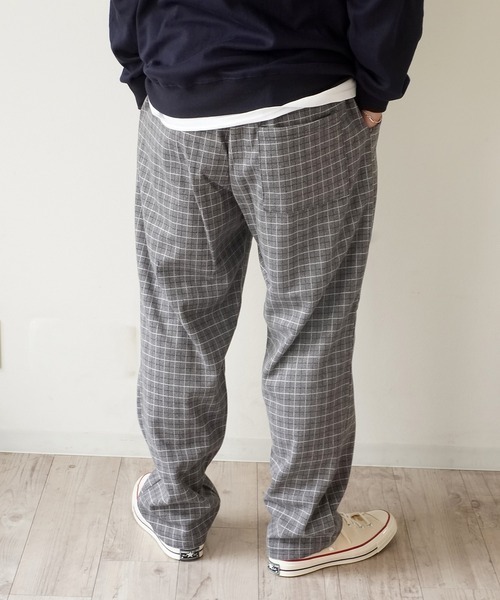 GGD（ジージーディー）の「【GGD】 チェック ワイド テーパードパンツ（その他パンツ・メンズ・ブラウン系その他2/ブラック系その他/グレー系その他/ブラウン系その他・FREE）」の7枚目の写真