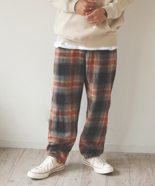 GGD（ジージーディー）の「【GGD】 チェック ワイド テーパードパンツ（その他パンツ・メンズ・ブラウン系その他2/ブラック系その他/グレー系その他/ブラウン系その他・FREE）」の9枚目の写真