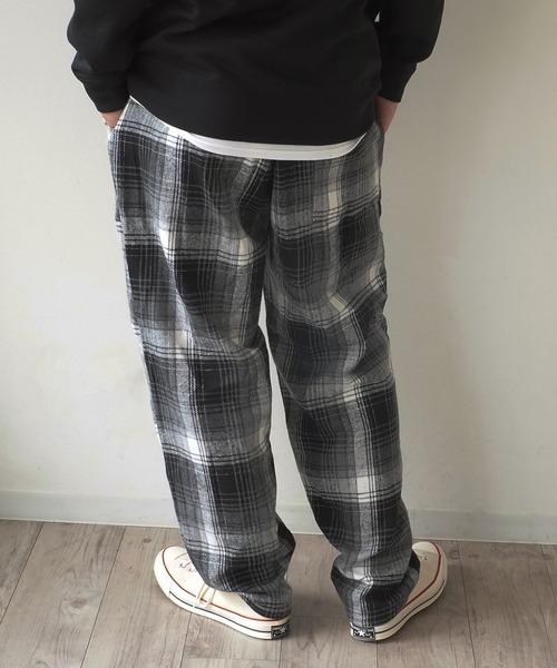 GGD（ジージーディー）の「【GGD】 チェック ワイド テーパードパンツ（その他パンツ・メンズ・ブラウン系その他2/ブラック系その他/グレー系その他/ブラウン系その他・FREE）」の6枚目の写真