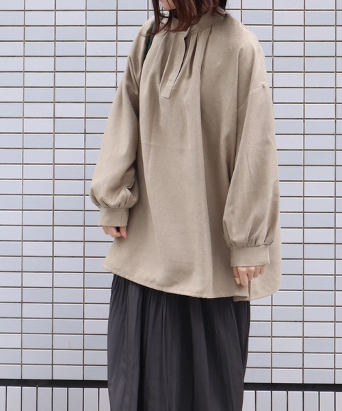 Isn't She?(イズントシー)の「前後2wayスタンドカラーチュニック(チュニック・レディース・ブラック/カーキ/ベージュ・FREE)」の9枚目の写真