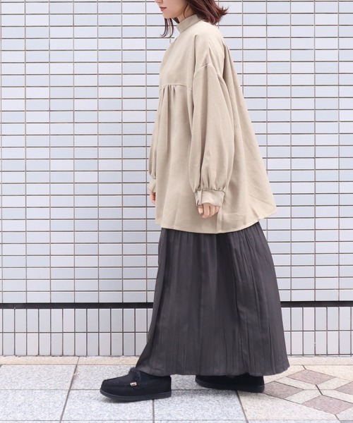 Isn't She?(イズントシー)の「前後2wayスタンドカラーチュニック(チュニック・レディース・ブラック/カーキ/ベージュ・FREE)」の12枚目の写真