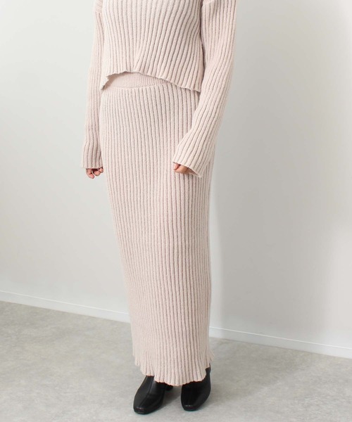 toucher du brise（トゥシェドブリーズ）の「ロング ニットナロー スカート（スカート・レディース・オフホワイト/ブラック/カーキ/ピンク・M）」の14枚目の写真