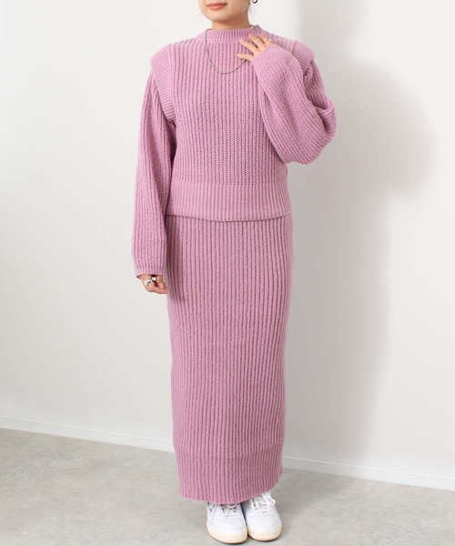 toucher du brise（トゥシェドブリーズ）の「ロング ニットナロー スカート（スカート・レディース・オフホワイト/ブラック/カーキ/ピンク・M）」の17枚目の写真