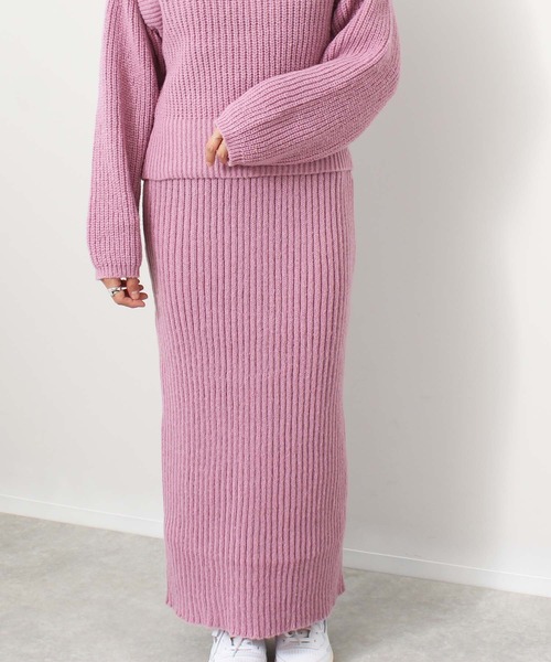 toucher du brise（トゥシェドブリーズ）の「ロング ニットナロー スカート（スカート・レディース・オフホワイト/ブラック/カーキ/ピンク・M）」の13枚目の写真