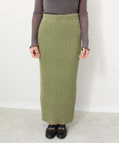 toucher du brise（トゥシェドブリーズ）の「ロング ニットナロー スカート（スカート・レディース・オフホワイト/ブラック/カーキ/ピンク・M）」の11枚目の写真