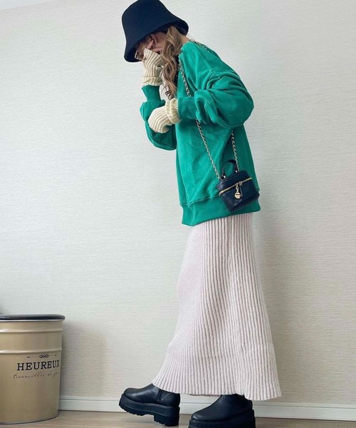 toucher du brise（トゥシェドブリーズ）の「ロング ニットナロー スカート（スカート・レディース・オフホワイト/ブラック/カーキ/ピンク・M）」の18枚目の写真